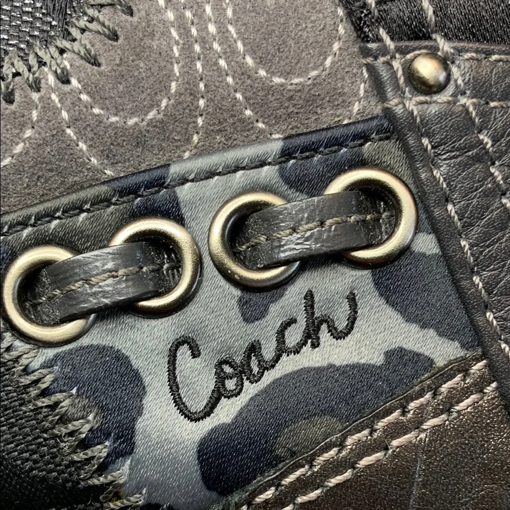 Coach Small Patchwork Wristlet in Black and Metallic Silver *READ*